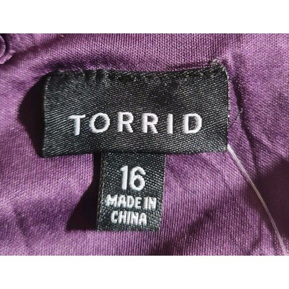 TORRID Women Purple Lace Mock Neck Skater Dress Plus Size 16 Short Sleeve 272A - Picture 5 of 6